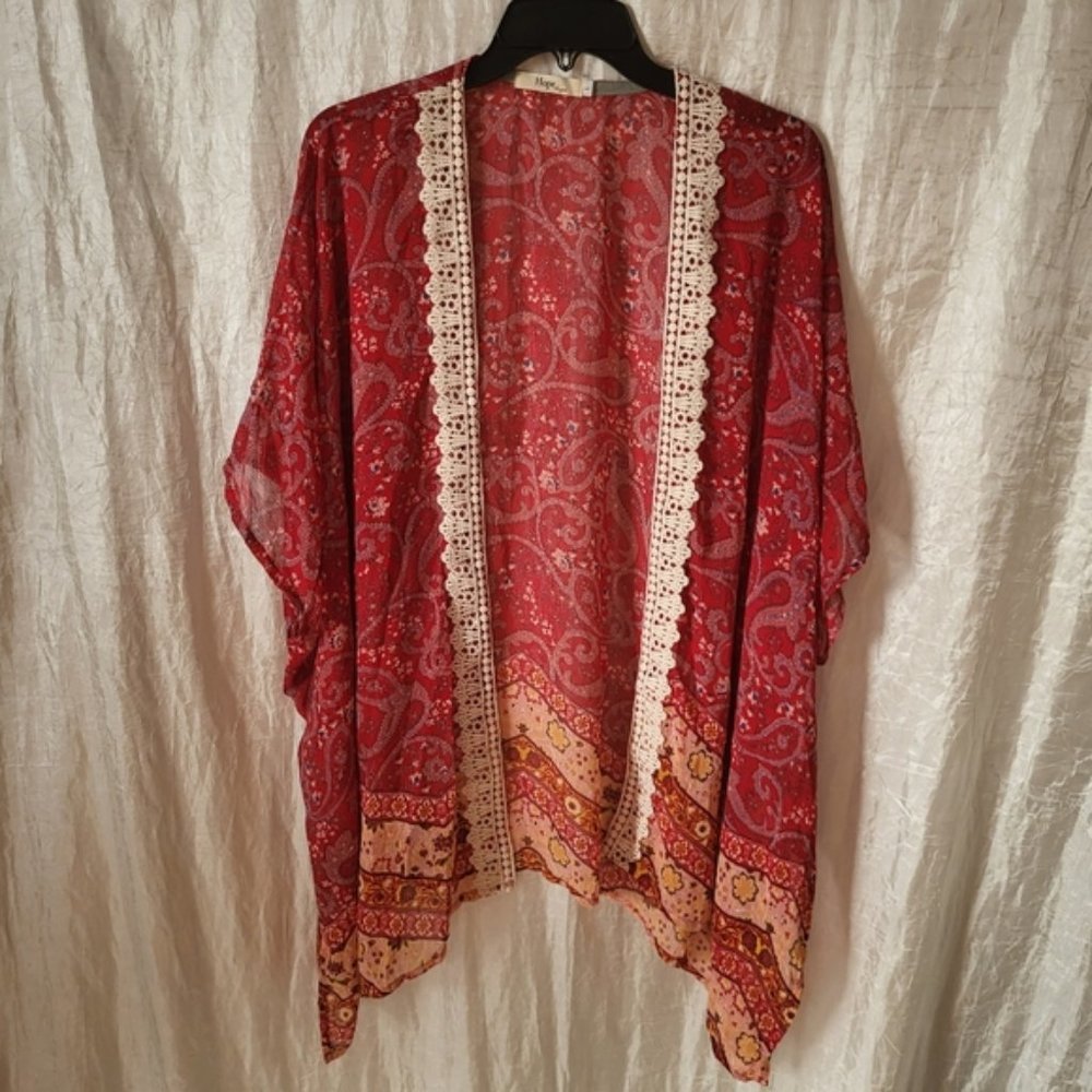 Hope  Crochet Kimono Womens Sz Lrg/XL